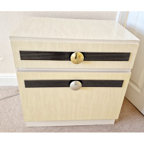 439 - Deco Style Dressing Table With Two Matching Bedside Cabinets.