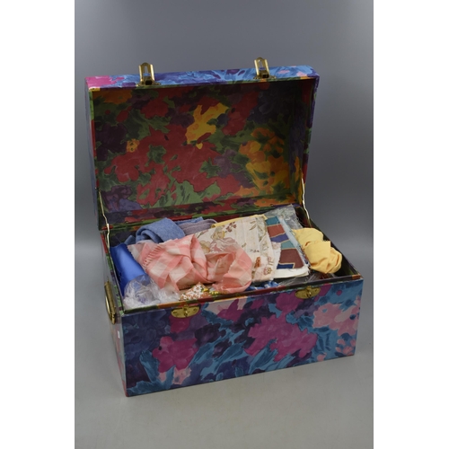 462 - A Chest Containing a Large Selection of Fabric Off-Cuts and More.