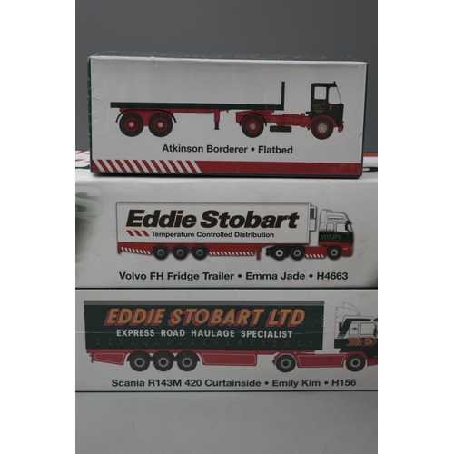 511 - Selection of 7 Sealed Eddie Stobart Die-Cast Scale Models including Volvo, and Scania together with ... 