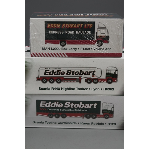 511 - Selection of 7 Sealed Eddie Stobart Die-Cast Scale Models including Volvo, and Scania together with ... 