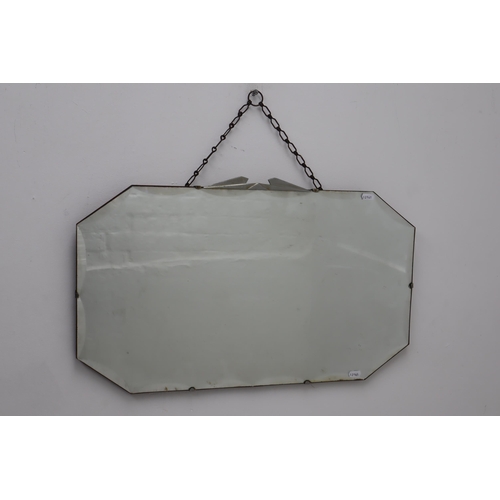 575 - Wood Backed Bevelled Edged Wall mirror 66cm x 38cm