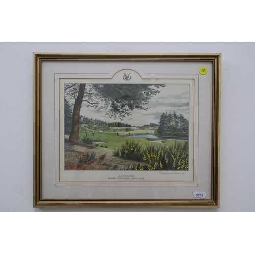 581 - Two John Morland Signed Framed and Glazed Pints depicting The 13th and 17th Holes at Gleneagles