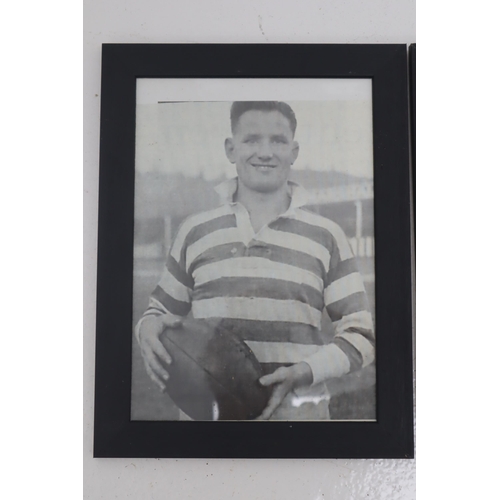 685 - Six Framed Wigan Rugby Pictures Includes Jim Sullivan 1921-1946