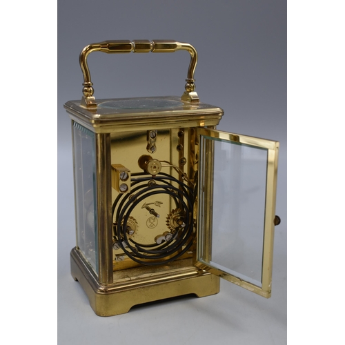 8 - L 'Epee Saint Luxanne, French Brass Cased Carriage Clock complete with Key