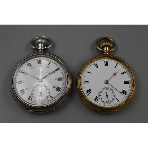 62 - Hallmarked Birmingham Silver Kays Universal Lever Pocket Watch and a Open Faced Watch in Sun Denniso... 