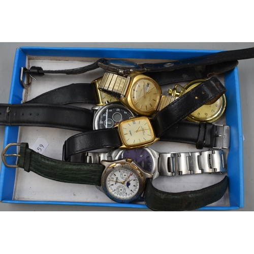 64 - A Selection of Watches and A Pocket Watch. Includes Lorus, Accurist and More.