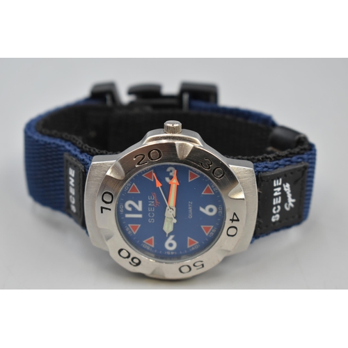 66 - Scene Sports Gents Quartz Watch with Elasticated Strap (Working)