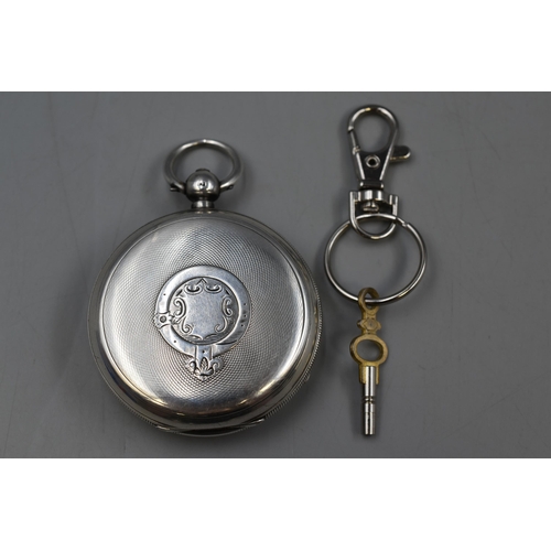 73 - Hallmarked Chester Silver Pocket Watch Key (Ticks but Requires Second Finger)