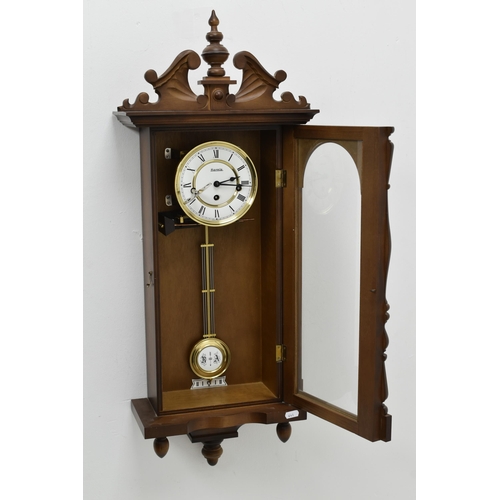 German Hermle Wall Clock complete with Pendulum and Key approx. 80cm