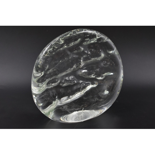 156 - Mdina 97 clear glass ornament 15cm x 15 cm