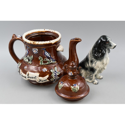 167 - Home Sweet Home Lidded Teapot and Dog Figure