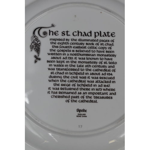 168 - Two Spode Hand Painted Collectors Plates including The Kells Plate and The St Chad Plate Complete wi... 