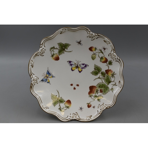 178 - Coalport Strawberry & Butterfly Scalloped Edged Cake Stand. Approx. 5