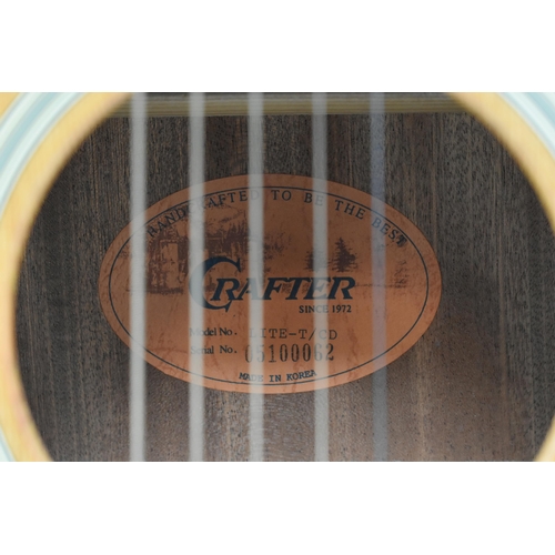 434 - A Crafter Lite-T/CD Acoustic Guitar, Full Size. In Good Condition, Needs New e String.