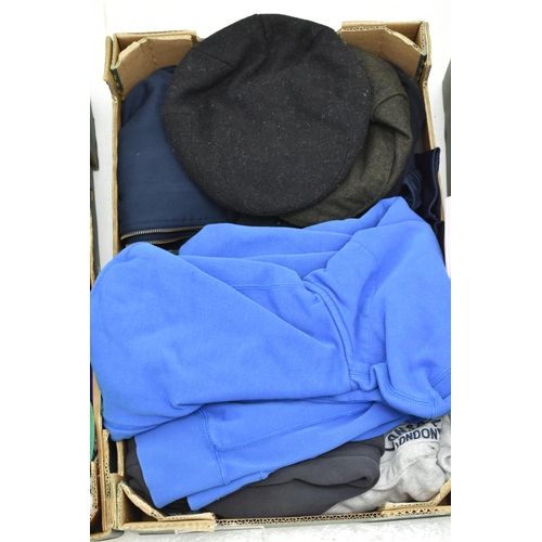 636 - Four Boxes of Assorted Men's Clothing. Includes Nike, Lonsdale, Hot Tuna and More.