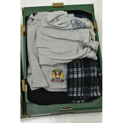 636 - Four Boxes of Assorted Men's Clothing. Includes Nike, Lonsdale, Hot Tuna and More.