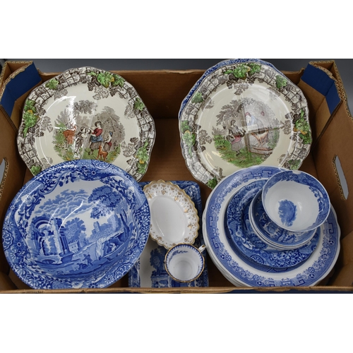 644 - A Large Selection of Spode Ceramics. Includes Byron, Blue and White, And More.