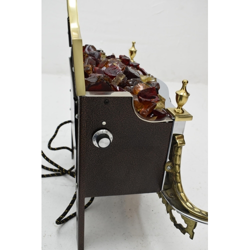 300 - Georgian Style Freestanding Electric Bar Fire with Glass Coals fitted with Led Bulbs variable Heat S... 