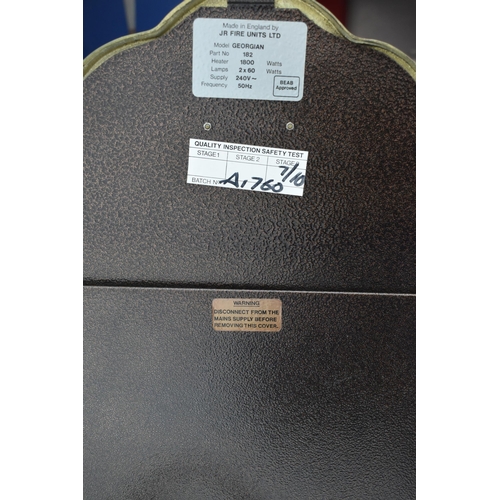 300 - Georgian Style Freestanding Electric Bar Fire with Glass Coals fitted with Led Bulbs variable Heat S... 