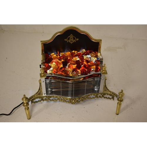 300 - Georgian Style Freestanding Electric Bar Fire with Glass Coals fitted with Led Bulbs variable Heat S... 