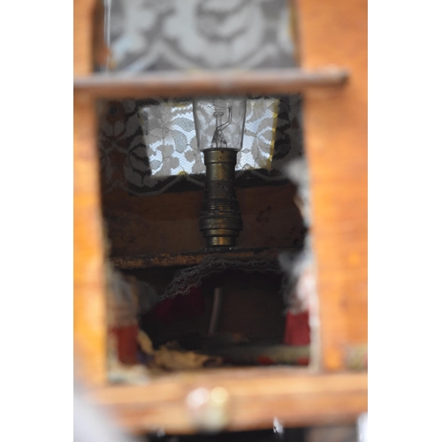 245 - Handmade Gypsy Caravan with Ceramic Shire Horse with Furniture (Total Length 76cm)