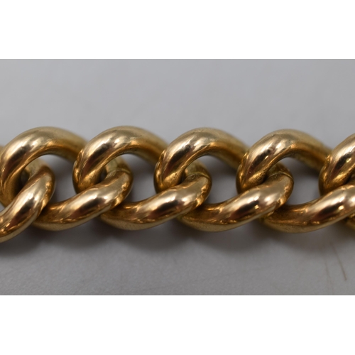 14 - Heavy Hallmarked Gold 375 (9ct) Bracelet with Heart Padlock. Approx. 59.58 grams