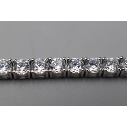 22 - Silver 925 Clear Stoned Bracelet Complete with Presentation Box