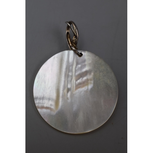 49 - Large Silver 925 Pearl Pendant. Approx. 4.5cm Diameter