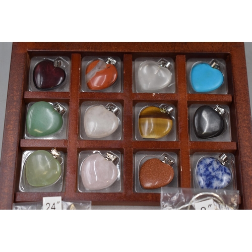 54 - Selection of 12 Gemstone Pendants in Presentation Box