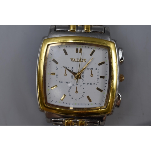 81 - Vaddox Collection 305MC Gents Watch (Working) With Tag and Other.