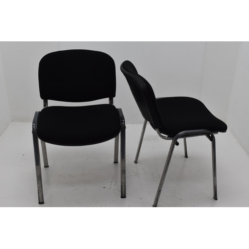 532 - Stack of Four Matching Metal Framed Office Chairs with Soft Padded Seat Base and Soft padded Back Re... 