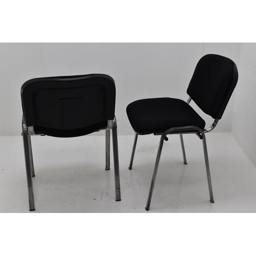 532 - Stack of Four Matching Metal Framed Office Chairs with Soft Padded Seat Base and Soft padded Back Re... 