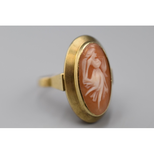 17 - Gold 333 (8ct) Cameo Ring Complete with Presentation Box