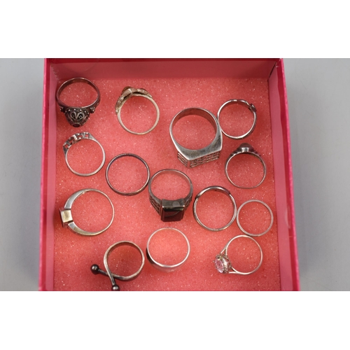 35 - Selection of Fourteen Silver 925 Rings