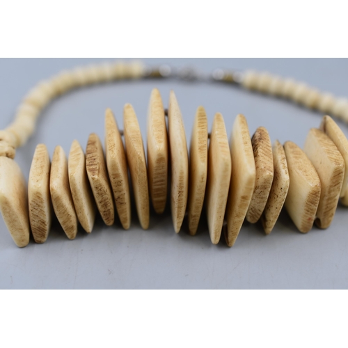 40 - Vintage Bone Ethnic Necklace