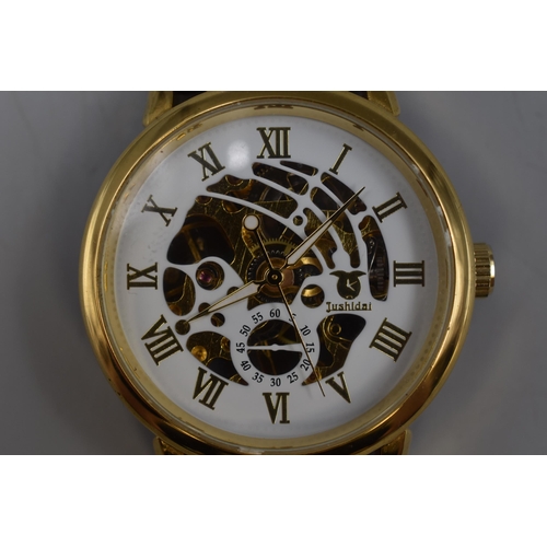 46 - Jushidai Men's Mechanical Skeleton Watch (Working)