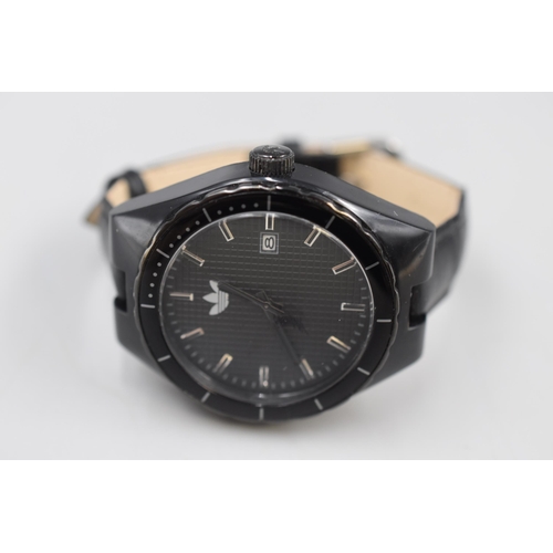 54 - Adidas ADH2047 Gents Watch with Leather Strap (Working)