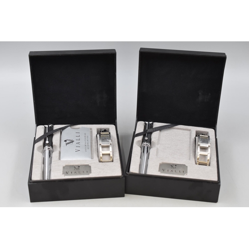 56 - Two Vialli Ladies Gift Sets including working Watches and Pens