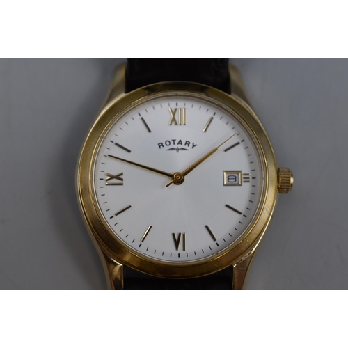 61 - Rotary Dolphin Standard Gents Quartz Watch with Leather Strap (Working)