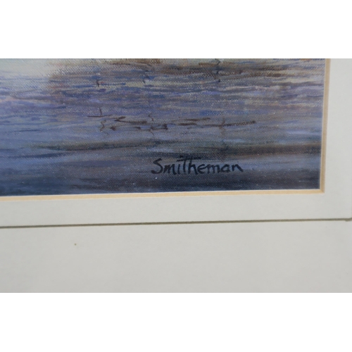 612 - S F Smitheman Framed and Glazed Print Depicting The Steamship The Great Britain on arrival at Hobson... 