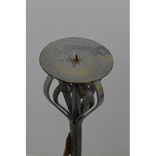 625 - Tall Wrought Iron Candle Holder 4 Feet in Height