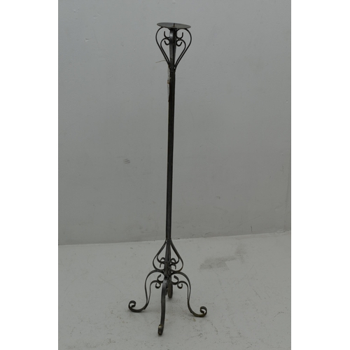 625 - Tall Wrought Iron Candle Holder 4 Feet in Height