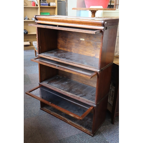 627 - Vintage Globe-Wernicke and Co of London Barristers Oak Three Tier Stacking Bookcase with up and over... 