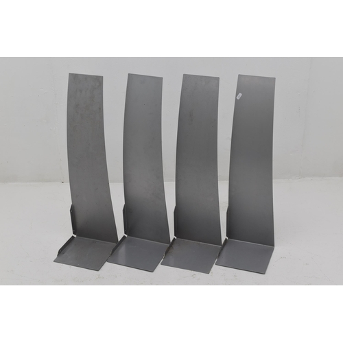 632 - Set of Four 'Tick' Shaped Metal Book Shelves