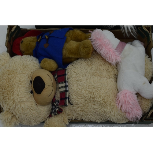 714 - Four Boxes of Assorted Children's Soft Toys.