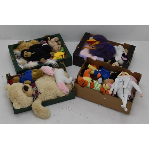 714 - Four Boxes of Assorted Children's Soft Toys.