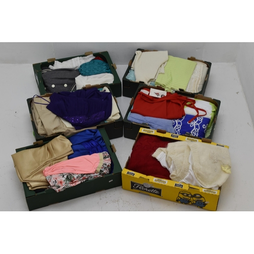 718 - Six Boxes of Women's Clothing (Sizes 16-18), Includes Roman and Jacques Vert.