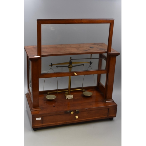 248 - Becker & Sons of Rotterdam Pharmacists Scales in Wooden Case with Drawer (16