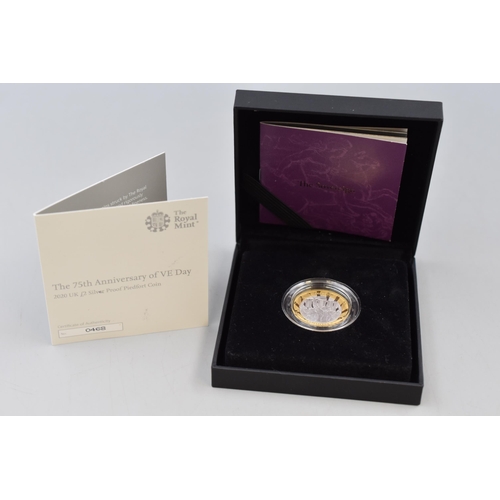 1a - Elizabeth II Silver Proof with Fine Gold Gold Piedfort £2 Victory Coin Complete Case and Certificate