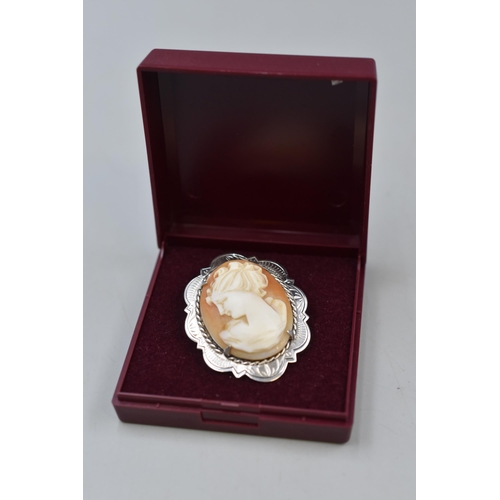 9 - Silver 925 Cameo Brooch